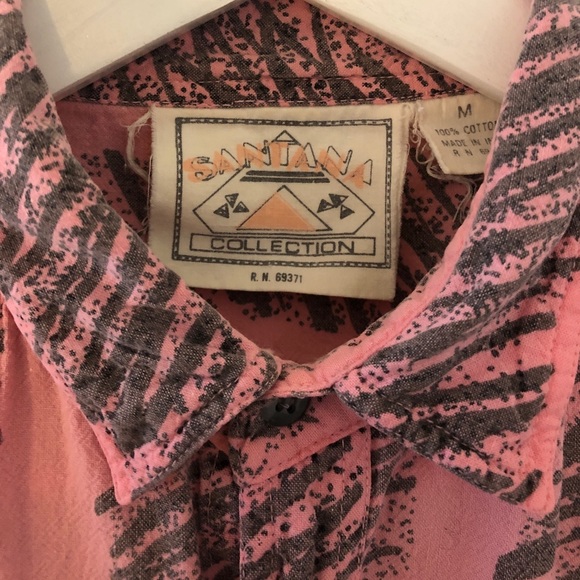 90’s Scribble Print Short Sleeve Button Up - Picture 2 of 5